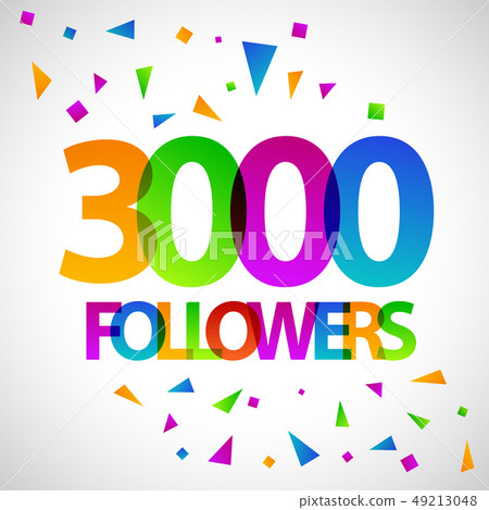 3000 followers social media banner vector des