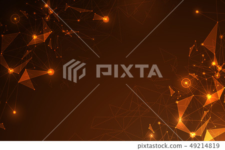 Abstract futuristic molecule line and polygon Abstract futuristic molecule line and polygon 49214819