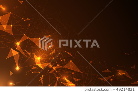 Abstract futuristic molecule line and polygon 49214821