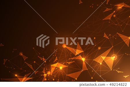 Abstract futuristic molecule line and polygon Abstract futuristic molecule line and polygon 49214822