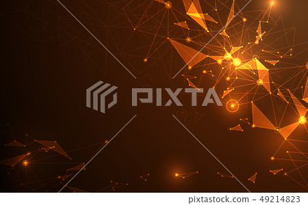 Abstract futuristic molecule line and polygon 49214823