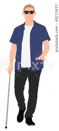 Cartoon people character design blind young man 49215615