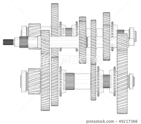 Outline gearbox concept. Vector 49217366