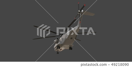 Military transport or rescue helicopter on grey background. 3d illustration. 49218090