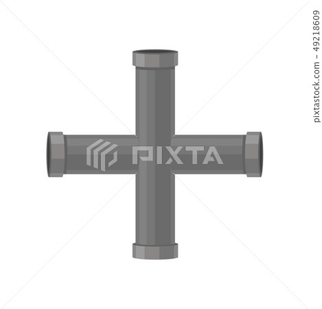 Cross water pipe concept. Vector flat illustration. 49218609