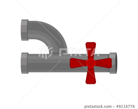 Cross valve on a gray plastic water pipe. 49218778