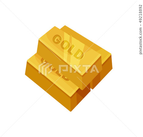 Gold bar on white background. Precious metal. Gold bar on white background. Precious metal. 49218892