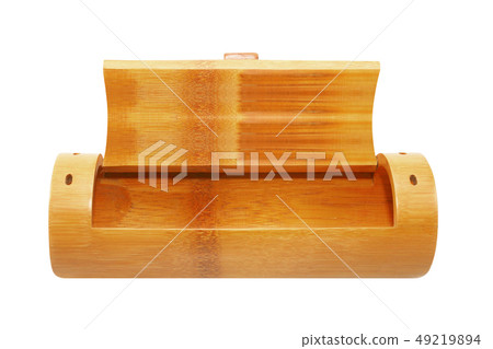 bamboo tube box isolated on white background bamboo tube box isolated on white background 49219894