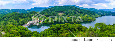 新鮮的綠色北山湖全景[佐賀縣佐賀市] 49220485