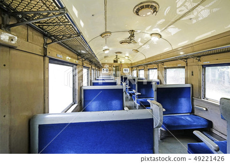 Inside the old-style passenger train of Oigawa Teimu SL train 49221426