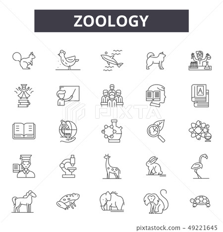 Zoology line icons for web and mobile design. Editable stroke signs. Zoology outline concept 49221645