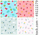 Mixed Cute fruit, flower and leaves pattern 49222279