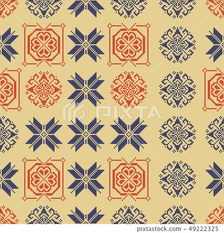 Traditional Norway Style Seamless Knitting Pattern. Abstract ethnic Background. 49222325