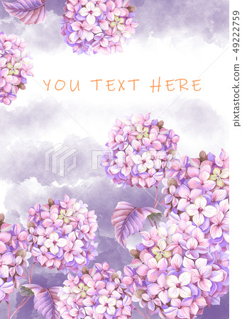 Purple watercolor hydrangea flower 49222759