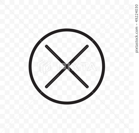 Close button  icon. X close delete cross in circle 49224030