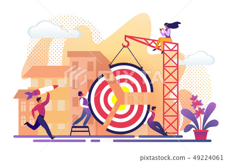 People Assemble Huge Target Pieces Building Crane. People Assemble Huge Target Pieces Building Crane. 49224061