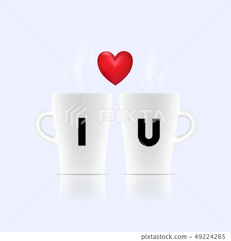 Two letters on coffee cup for love valentine day c 49224265