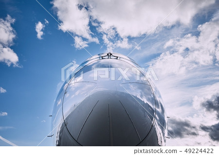 Reflection of sky on airplane 49224422