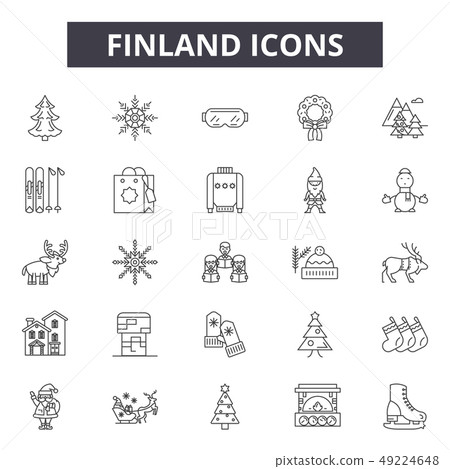 Finland line icons for web and mobile design. Editable stroke signs. Finland outline concept 49224648