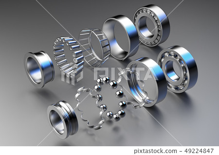 3D rendering. Automotive bearings auto spare parts. 3D rendering. Automotive bearings auto spare parts. 49224847