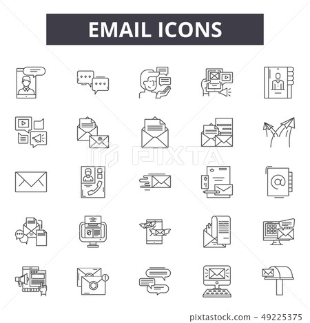 Email line icons for web and mobile design. Editable stroke signs. Email outline concept 49225375