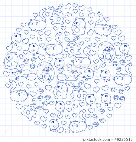 Vector set of beautiful round icons in the form of Vector set of beautiful round icons in the form of 49225513
