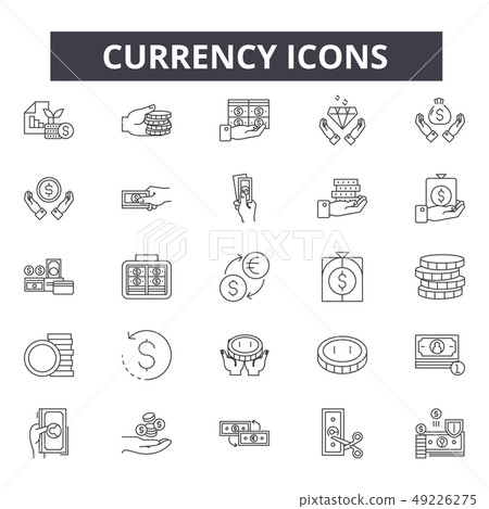 Currency line icons for web and mobile design. Editable stroke signs. Currency outline concept 49226275