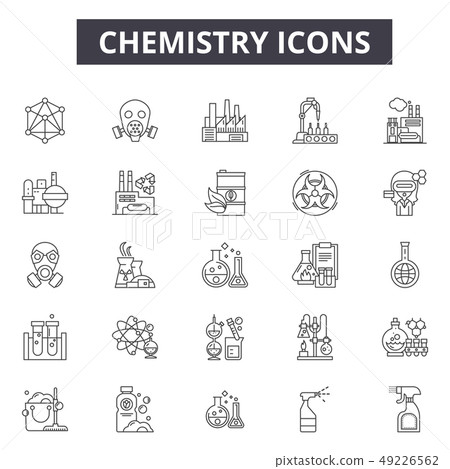 Chemistry line icons for web and mobile design. Editable stroke signs. Chemistry outline concept 49226562