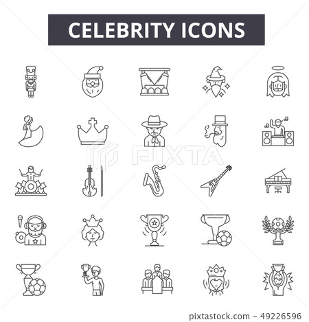 Celebrity line icons for web and mobile design. Editable stroke signs. Celebrity outline concept 49226596