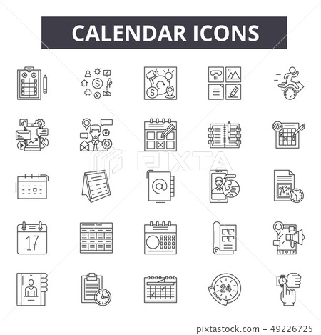 Calendar line icons for web and mobile design. Editable stroke signs. Calendar outline concept 49226725