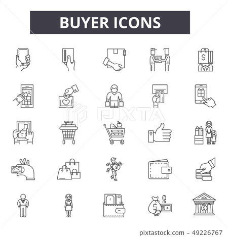 Buyer line icons for web and mobile design. Editable stroke signs. Buyer outline concept Buyer line icons for web and mobile design. Editable stroke signs. Buyer outline concept 49226767