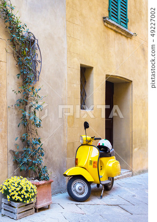 scooter at the empty street scooter at the empty street 49227002