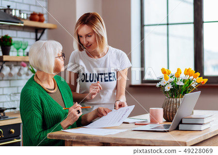 Pretty volunteer clarifying aging charming dame loan benefits 49228069