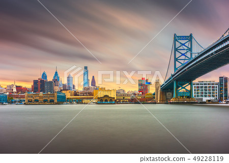 Philadelphia, Pennsylvania, USA skyline on the Philadelphia, Pennsylvania, USA skyline on the 49228119