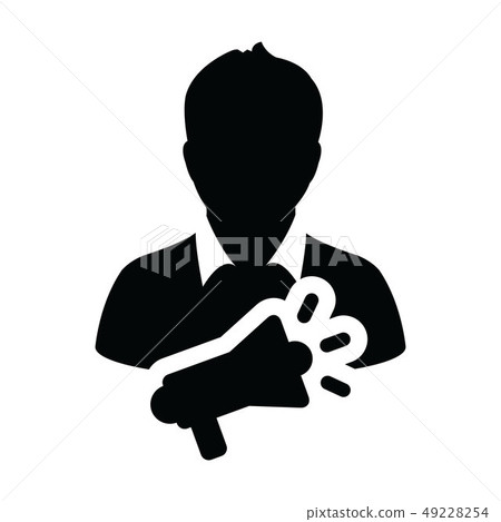 Press icon vector male person profile avatar 49228254