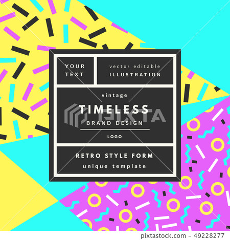 Minimal label package template with vintage logo in frame 49228277