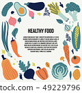Vegetarian eating card. Vector clipart. 49229796