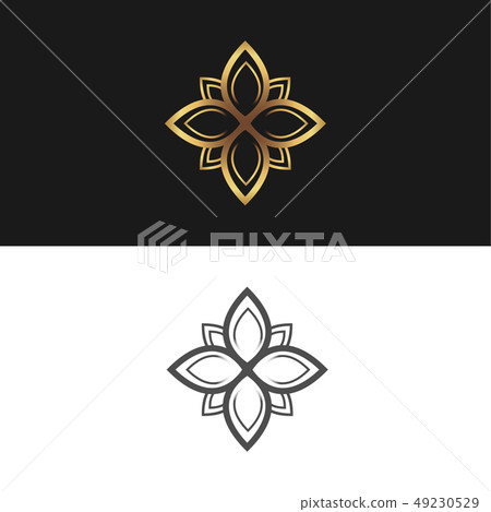 Gold flower luxury logo design vector - Stock Illustration [49230529 ...