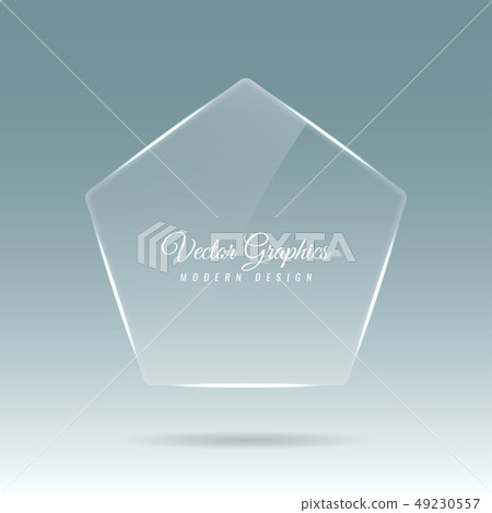 Glass Banner Transparent Geometric Shapes Stock Illustration