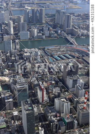Aerial view around the Tsukiji Market 49231188