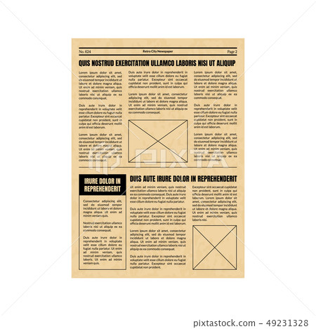 Vintage Newspaper Template Sheet Old Style Stock Illustration