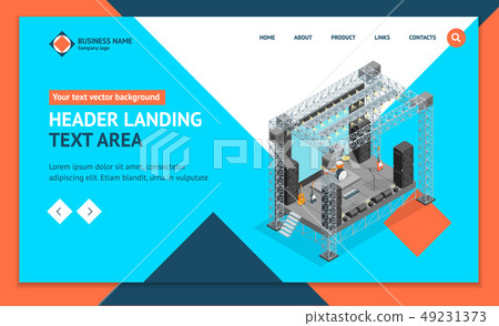 Stage for Street Performance Concept Landing Web Page Template 3d Isometric View. Vector Stage for Street Performance Concept Landing Web Page Template 3d Isometric View. Vector 49231373