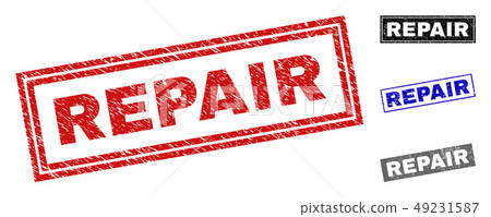 Grunge REPAIR Scratched Rectangle Stamps Grunge REPAIR Scratched Rectangle Stamps 49231587