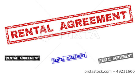Grunge RENTAL AGREEMENT Textured Rectangle Stamps 49231600