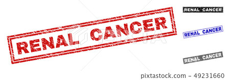 Grunge RENAL CANCER Scratched Rectangle Stamp Seals Grunge RENAL CANCER Scratched Rectangle Stamp Seals 49231660