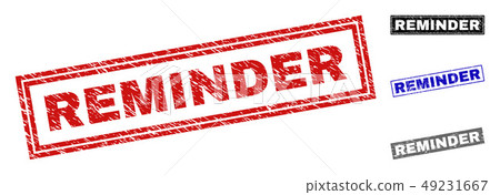 Grunge REMINDER Textured Rectangle Stamps Grunge REMINDER Textured Rectangle Stamps 49231667