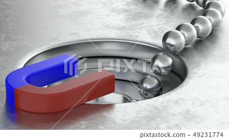 3D rendering of metal balls arrange with magnet and funnel conversion rate concept, 3d illustration 3D rendering of metal balls arrange with magnet and funnel conversion rate concept, 3d illustration 49231774
