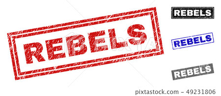 Grunge REBELS Scratched Rectangle Watermarks 49231806