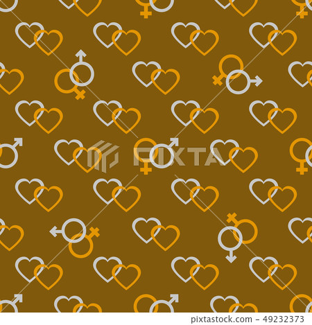 Pattern gender symbols, hearts Valentine's Day 49232373