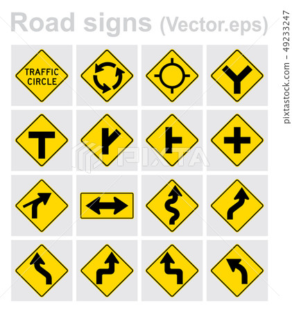 Traffic sign road concept design set. Illustration Traffic sign road concept design set. Illustration 49233247